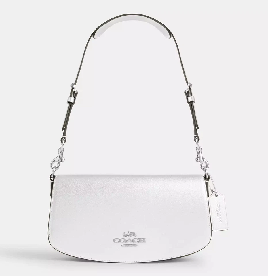 ️Coach Andrea️SMALL️Shoulder Bag novelty leather/Silver/Light Silver CW023