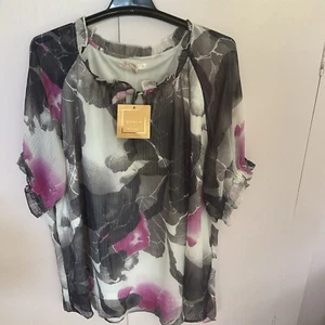 Noni B Woven Puff Sleeve Top 16 BNWT - Picture 1 of 3