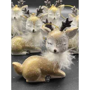 6er Set Retro-Stil Rentiere Weihnachtsbaum Ornamente NEU - Bild 1 von 5
