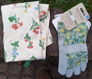 Briers Sicilian Lemon Ladies Rigger Leather Gloves & Cotton Flower Themed Apron - Picture 1 of 24