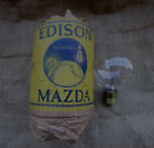 Antique Edison Mazda Round Nipple Light Bulb 100 Watt Original Packaging NOS