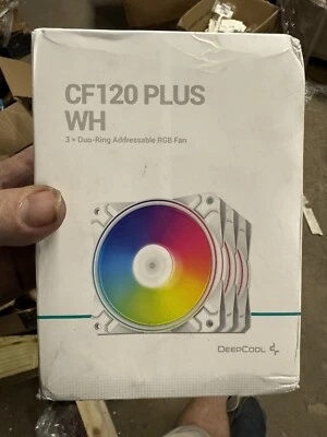 DEEPCOOL CF120 PLUS 3 in 1 kit White version 120mm 5V 3Pin ARGB PWM cooling fan - Image 1 of 4