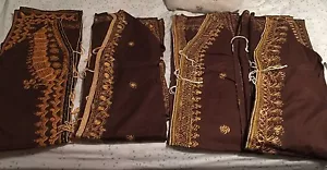 syrian coat kaftan Abaya jibab islamic arabian gown vintage brown kaftan - Picture 1 of 3