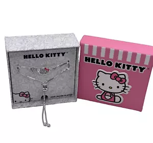 (LETZTE EINHEIT) Hello Kitty Lariat Armband feinversilbert NEU in Geschenkbox Sanrio - Bild 1 von 9