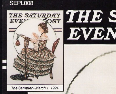 Vintage Norman Rockwell Saturday Evening Post 1924 The Sampler Cross Stitch OOP - Image 1 of 4