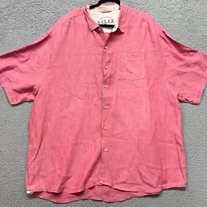 Tommy Bahama Shirt Mens 3XB Red Linen Lightweight Coastal Beach Nautical Relax - Picture 1 of 9