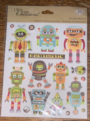 K&Company Life Little Occasions Fantastic Robots Boys Toys Scrapbook Stickers - Image 1 of 3