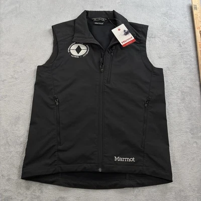 NEW Marmot Approach Vest Black Full Zip Soft Shell Water Repellent Mens Size S - Image 1 of 4