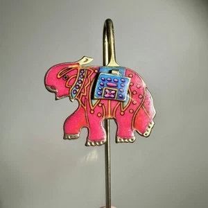 Cloisonne Elefant Lesezeichen Safari asiatischer Buchhaken Vintage 5,75" goldfarben - Bild 1 von 4