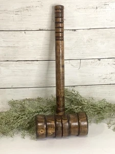 ANTICO MARTELLO / MARTELLETTO IN LEGNO 6" GRANDE PIOLO COSTRUZIONE - Foto 1 di 7