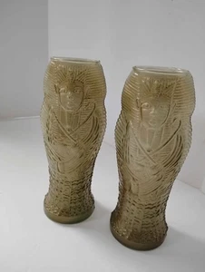 Pair of Vintage Luxor Hotel Las Vegas Egyptian Themed Drinkware Glasses 9" - Picture 1 of 15