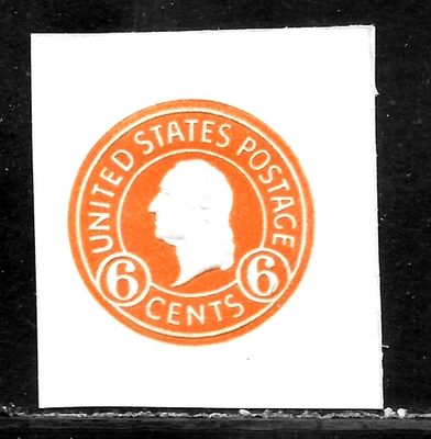HICK GIRL-OLD MINT U.S. CUT SQUARE STAMPS SC#U530  ORANGE ON AMBER    X6002 - Image 1 of 2