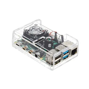Raspberry Pi 4 Case Kit w/ fan 3x heatsink power supply HDMI to micro HDMI - Afbeelding 1 van 4