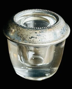 Vintage Frank M Whiting Sterling Silber Glas Kerzenständer - Bild 1 von 5