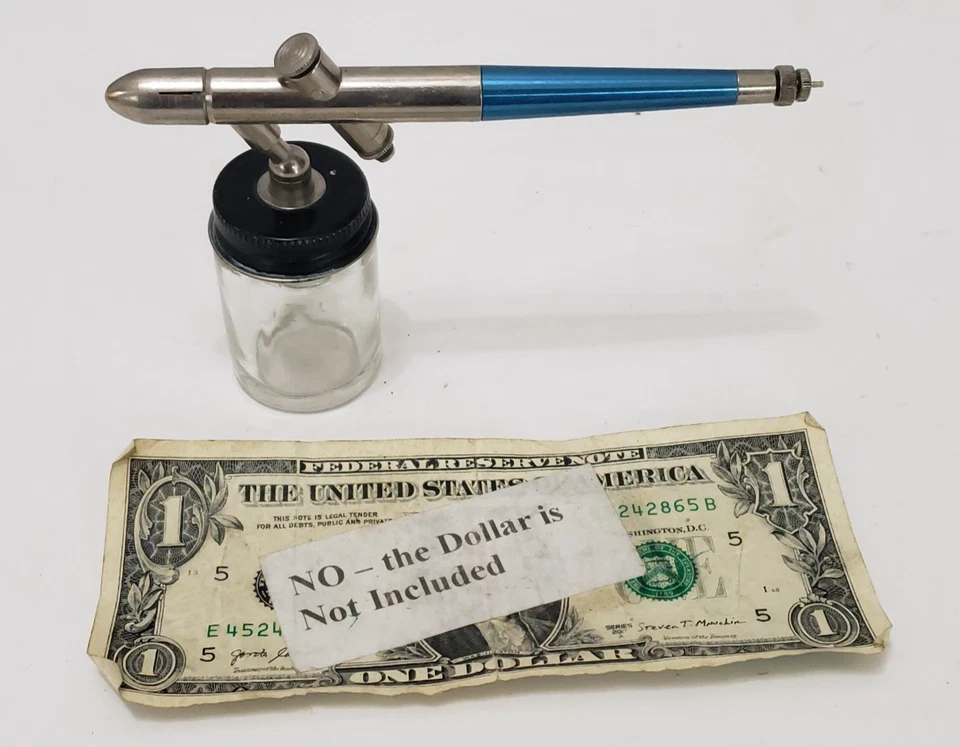 Badger Vintage Model 200 Air Brush - Blue Color - With One Spray Bottle & Book - Image 1 of 4