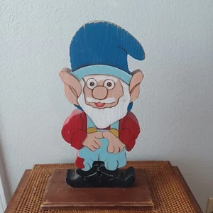 Vintage Holz Weihnachtselfe Wichtel Outdoor Rasen Hof Garten Schild Deko süß Handarbeit - Bild 1 von 20