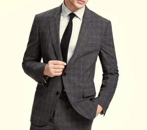 Hugo Boss Men's Karl Modern-Fit Wool Blend Plaid Suit Jacket in Grey SZ.40S NWOT - Picture 1 of 11