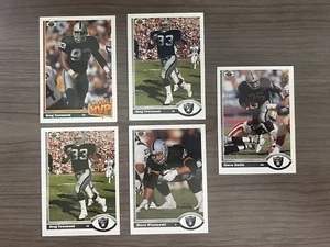 Lote de 5 cartas del equipo de fútbol americano Upper Deck 1991 Oakland Raiders - Imagen 1 de 2