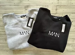 Paquete de 2 Sudaderas Nuevo con Etiquetas Boohoo MAN Suave Negro Gris XL - Imagen 1 de 3