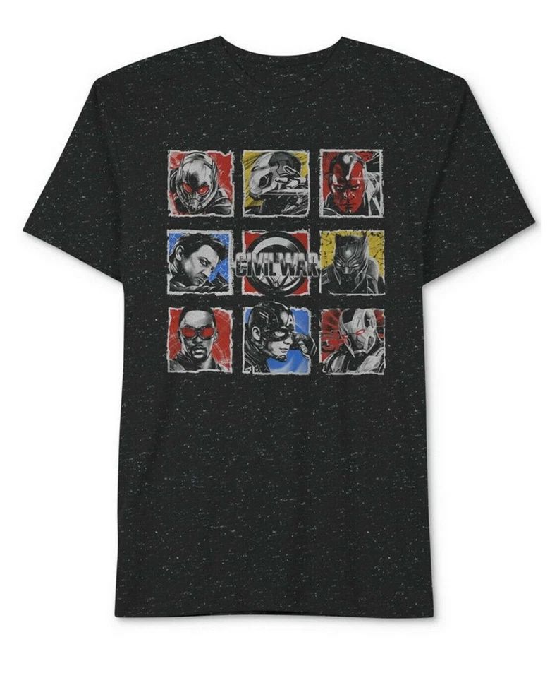 Camiseta Jem Capitán América Guerra Civil Power Clash para hombre negra moteada grande Foto 1 de 3