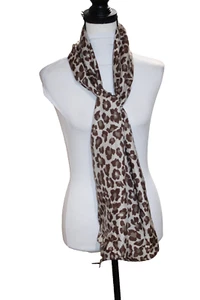 Echo Leopard Cheetah Print Rolled Edge Womens 100% Silk Scarf Rectangular - Picture 1 of 6