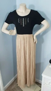 Vintage 1990's CIRCLE T Western Wear Maxi Dress sz M Short Sleeve Prairie USA  - Bild 1 von 4