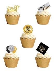 Cake Toppers 90th Birthday Ninety Age 90 21 Stand Up Edible Wafer Paper - Picture 1 of 10