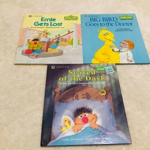 VTG SESAME STREET Golden Books 3 HB Growing-Up Books Big Bird, Ernie (1986) - Picture 1 of 10