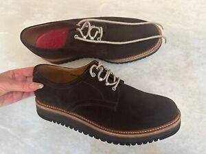 Grenson Men  Platform Derby Oxfords Shoes Loafers Size US 11 Brown Suede