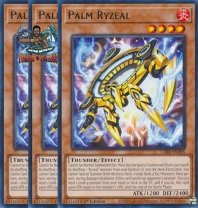 Yugioh! 3x Palm Ryzeal CRBR-EN005 Raro 1ª Edición Casi Nuevo - Imagen 1 de 1