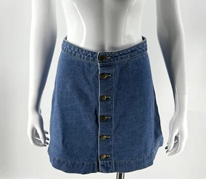 American Apparel Jean Skirt Size S Blue Denim High Waist Button Up A Line Womens - Picture 1 of 6