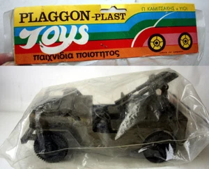 VINTAGE 70'S GREEK MILITARY JEEP ANTI-AIRCRAFT PLAGGON PLAST GREECE NEW ! - Picture 1 of 9