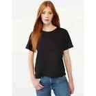 Free Assembly Women's Crop Top Box Tee With Short Sleeves, Size Medium