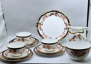 Royal Crown Derby antique partial tea set comprising 3 large trios and a large m - Picture 1 of 17