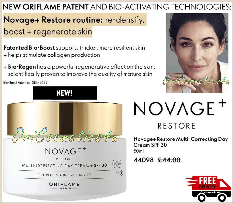 Oriflame Novage+ Restore Multi-Correcting Day Cream SPF 30  Mature Skin Age 50+ - Image 1 of 4