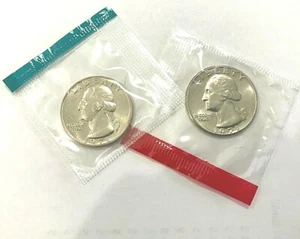 1971 P D S Washington Clad Quarter Choice Uncirculated in Mint Cello + PROOF - Picture 1 of 5