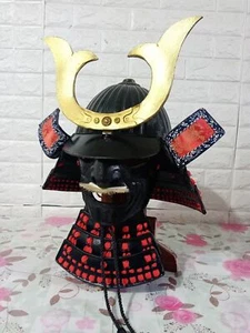 Japanese Samurai Armor Helmet Real Person Wearable Helmet and Visor Prop New - Picture 1 of 2