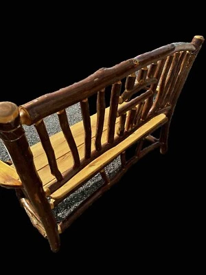 Hand Made Cabin Cedar Bench  - Image 1 of 4