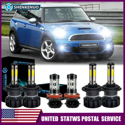 For Mini Cooper 2003-2006 2007 Combo 6x LED Headlight Fog Light Bulbs Kit - Изображение 1 из 4