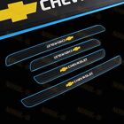 Rubber Car Door Scuff Sill Cover Panel Step Protector Blue Border For Chevrolet