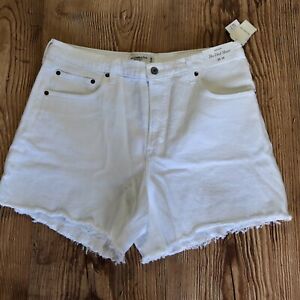 Abercrombie & Fitch Women's 32/14 The Dad Short High Rise White Shorts NEW
