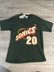 NWT Champion Vintage Seattle Supersonics Shirt Gary Payton NBA Sonics NBA Green - Picture 1 of 8