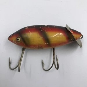 Antique 1920s Heddon Crab Wiggler Fishing Lure Perch Design Dowagiac Michigan - Picture 1 of 4
