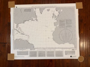 "Gráfico NGA 17: Great Circle carta de vela del Océano Atlántico Norte 34"" x 32""" - Imagen 1 de 10
