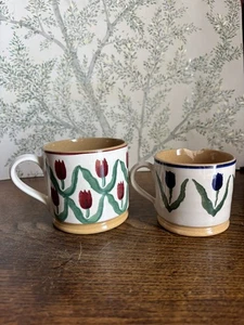 Nicholas Mosse Red Tulip Large Mug And Blue Tulip Small Mug - Picture 1 of 5