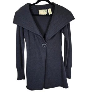 Sparrow Cardigan Women's S Gray One Button Shawl Collar Bow Back Wool Blend - Picture 1 of 10