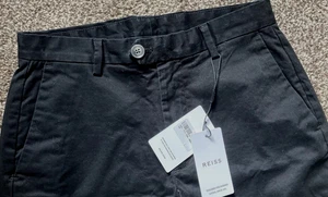 BNWT Reiss Wicket Casual Chino Shorts - Black Size 28 R RRP £68 - Picture 1 of 16