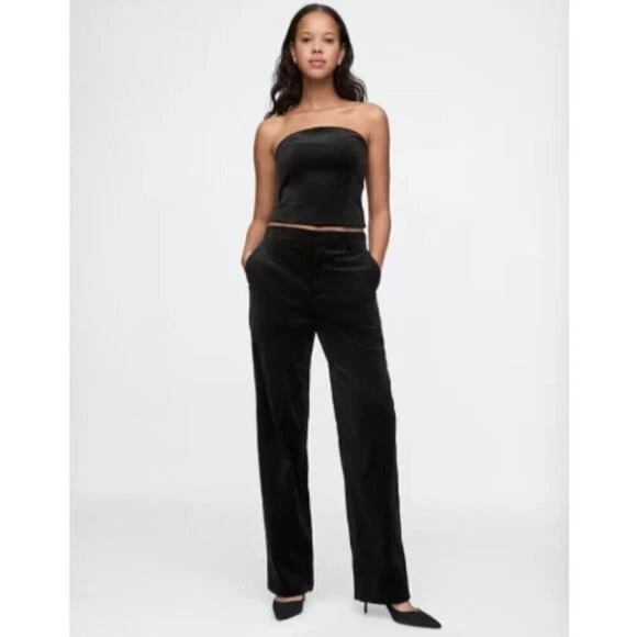 Новый разрыв черный 10 T 10 высокий высоты бархата прямые брюки - Изображение 1 из 4