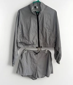 H&M Divided Reflective Windbreaker Set Jacket & Short Gray Size M/6 Lightweight - Picture 1 of 7