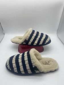 UGG Scuffette Striped Blue White Sweater Knitted Slide Slippers 5730 Size 8 - Picture 1 of 6